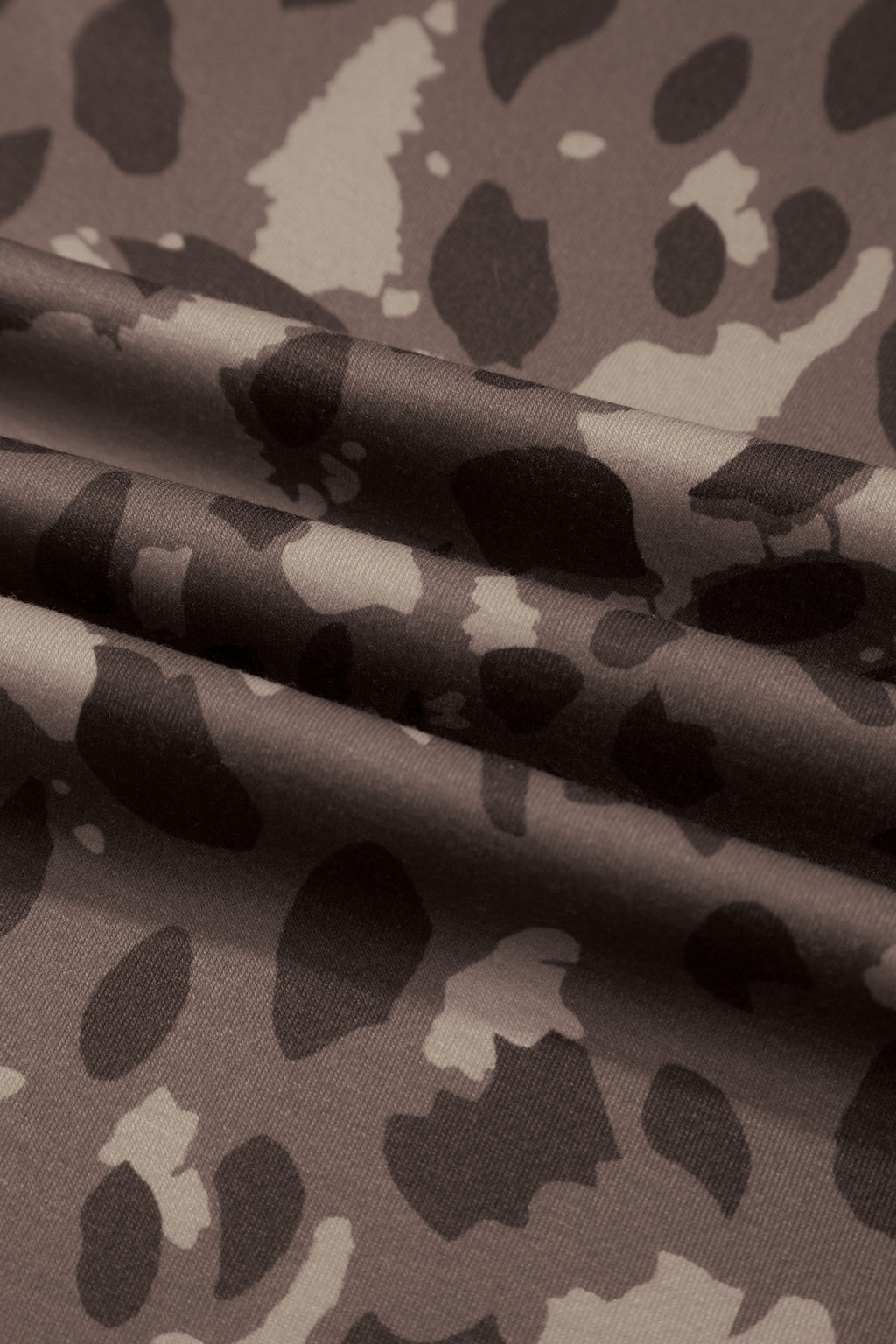 Beige Camo Print Wide Leg Casual Pants