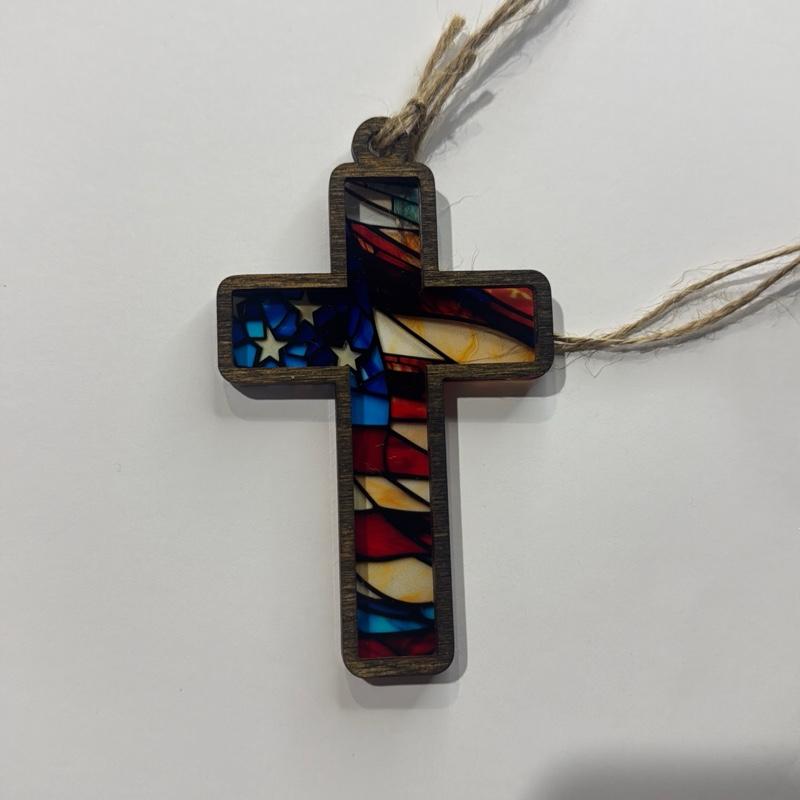 Stained Glass Wooden Cross