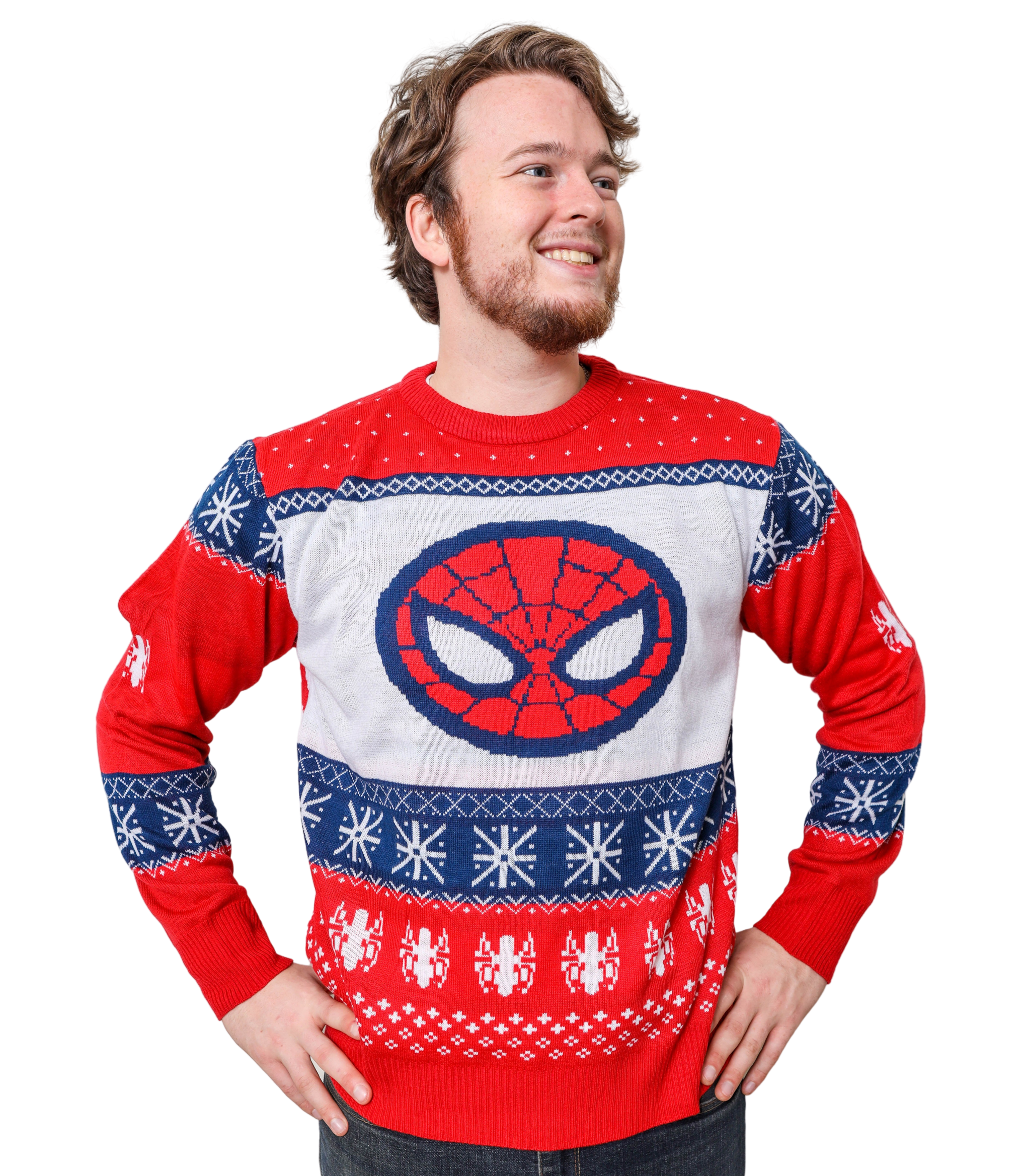 Marvel Spider-Man Symbol Offcially Licesned Adult Holiday Ugly Christmas Sweater