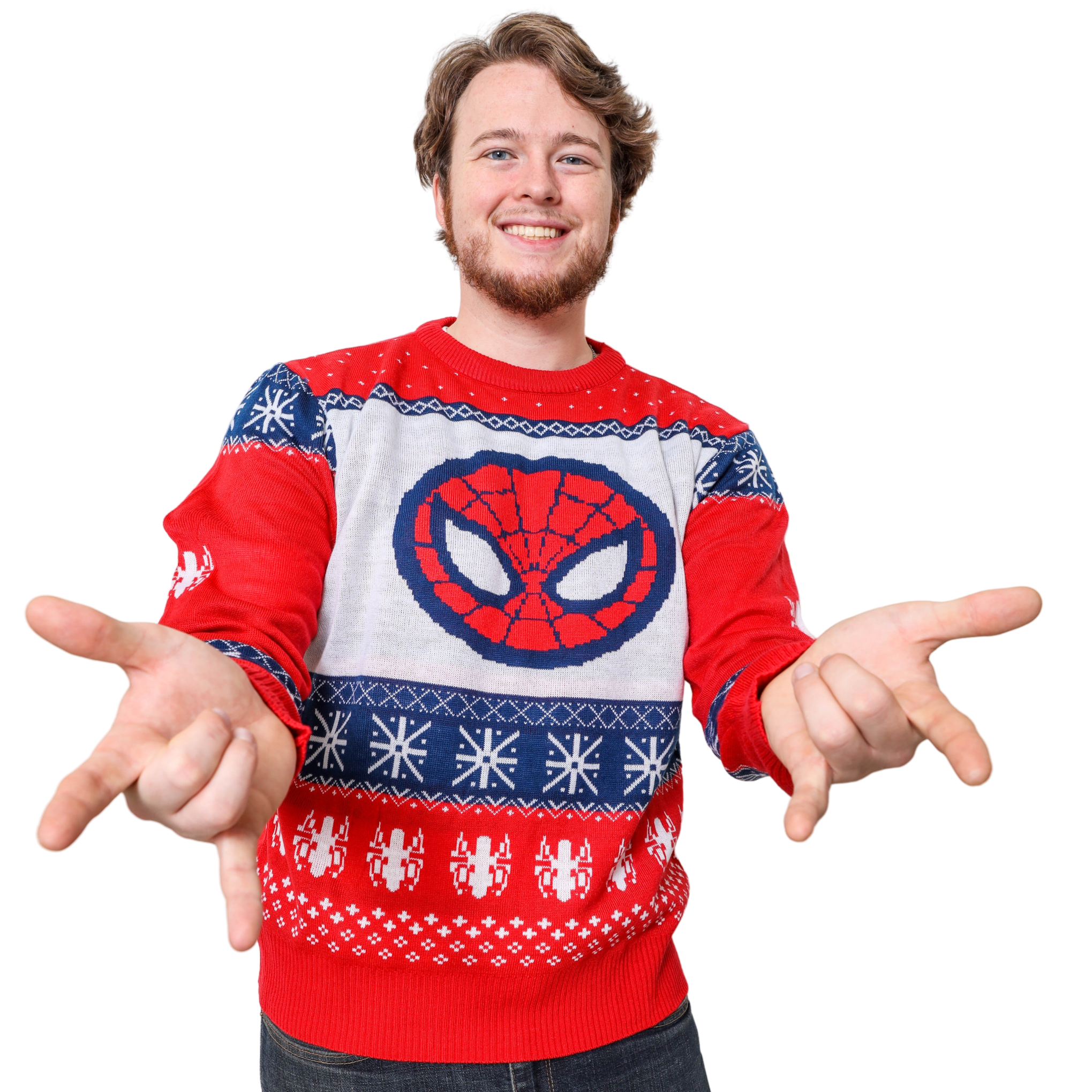 Marvel Spider-Man Symbol Offcially Licesned Adult Holiday Ugly Christmas Sweater