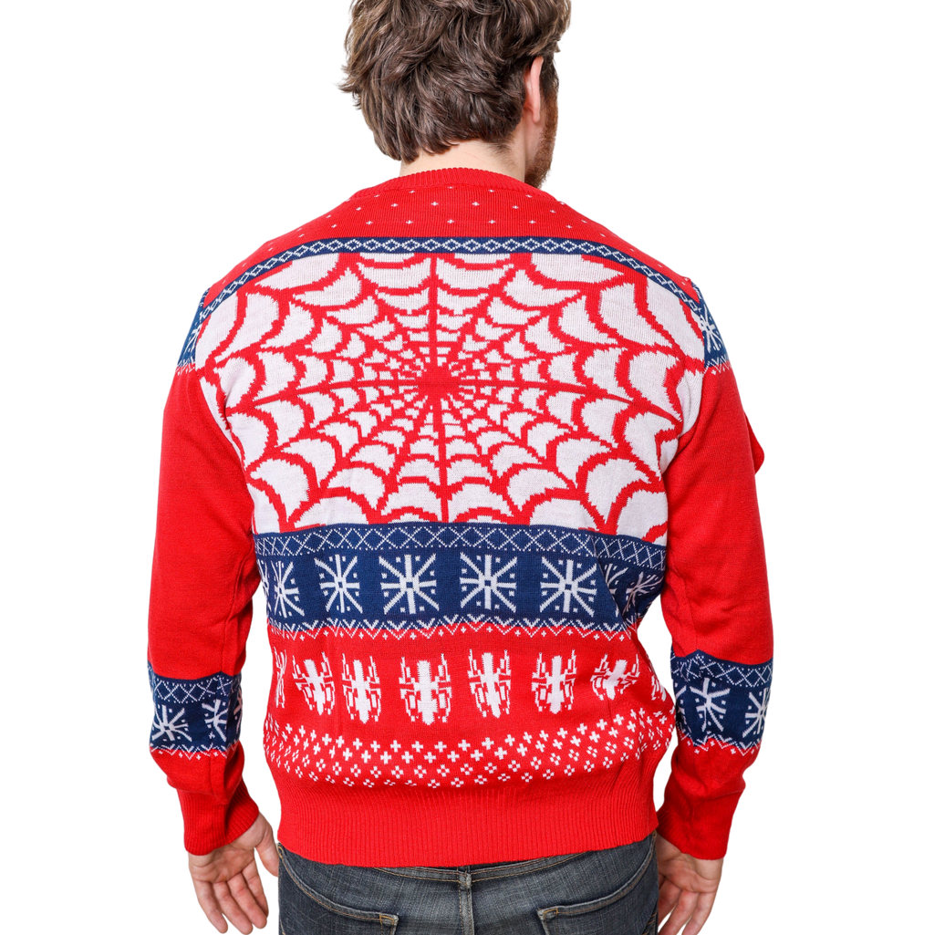 Marvel Spider-Man Symbol Offcially Licesned Adult Holiday Ugly Christmas Sweater