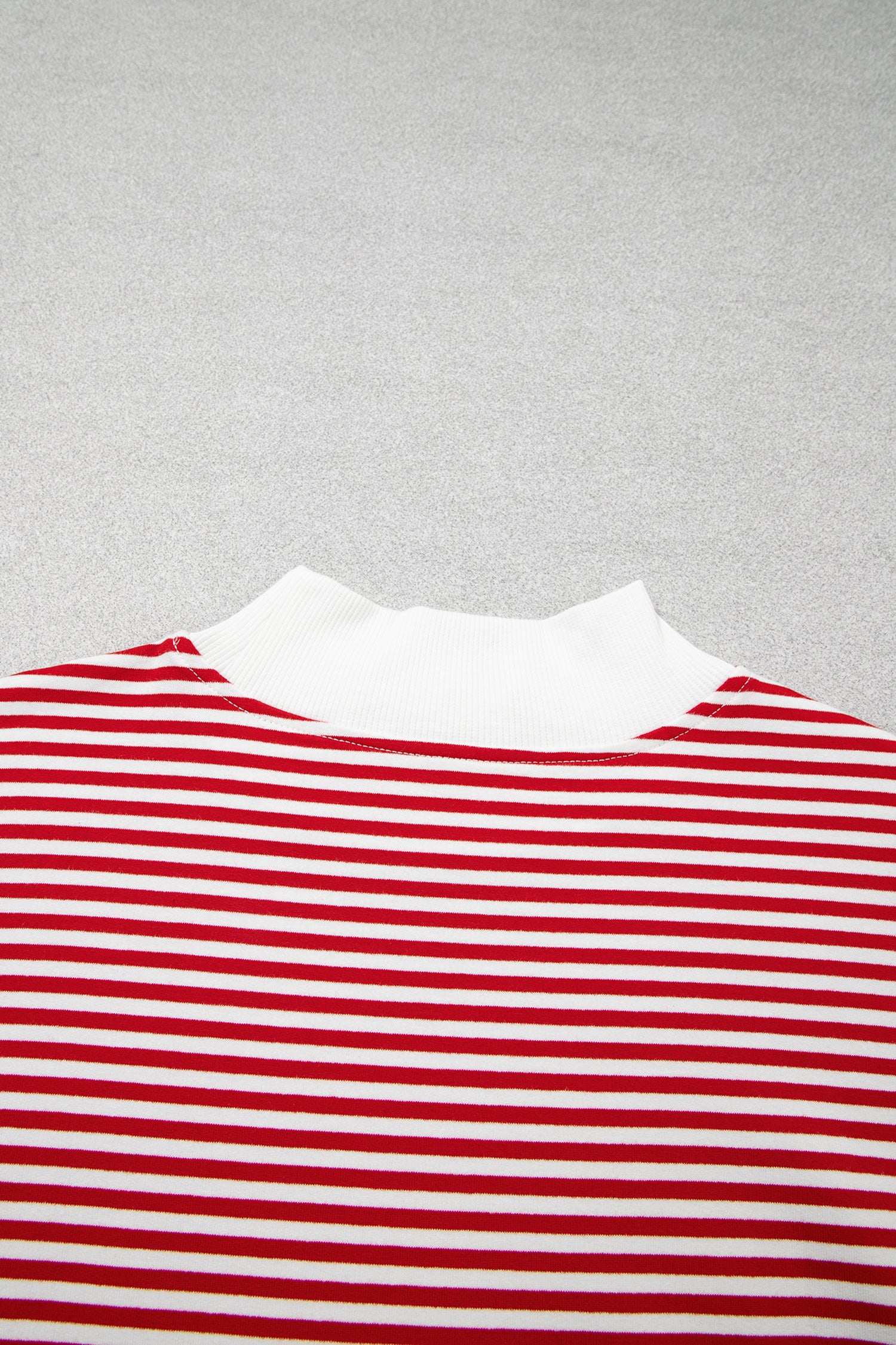 Pink Stripe Oversize Mock Neck Sweatshirt and Shorts Set