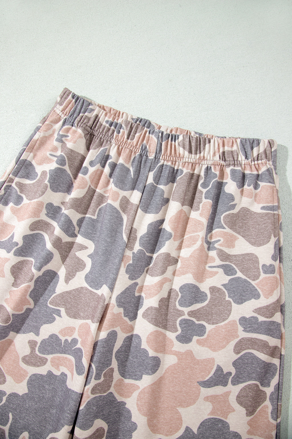 Multicolour Camouflage Print Long Sleeve Top Loose 2pcs Pants Set