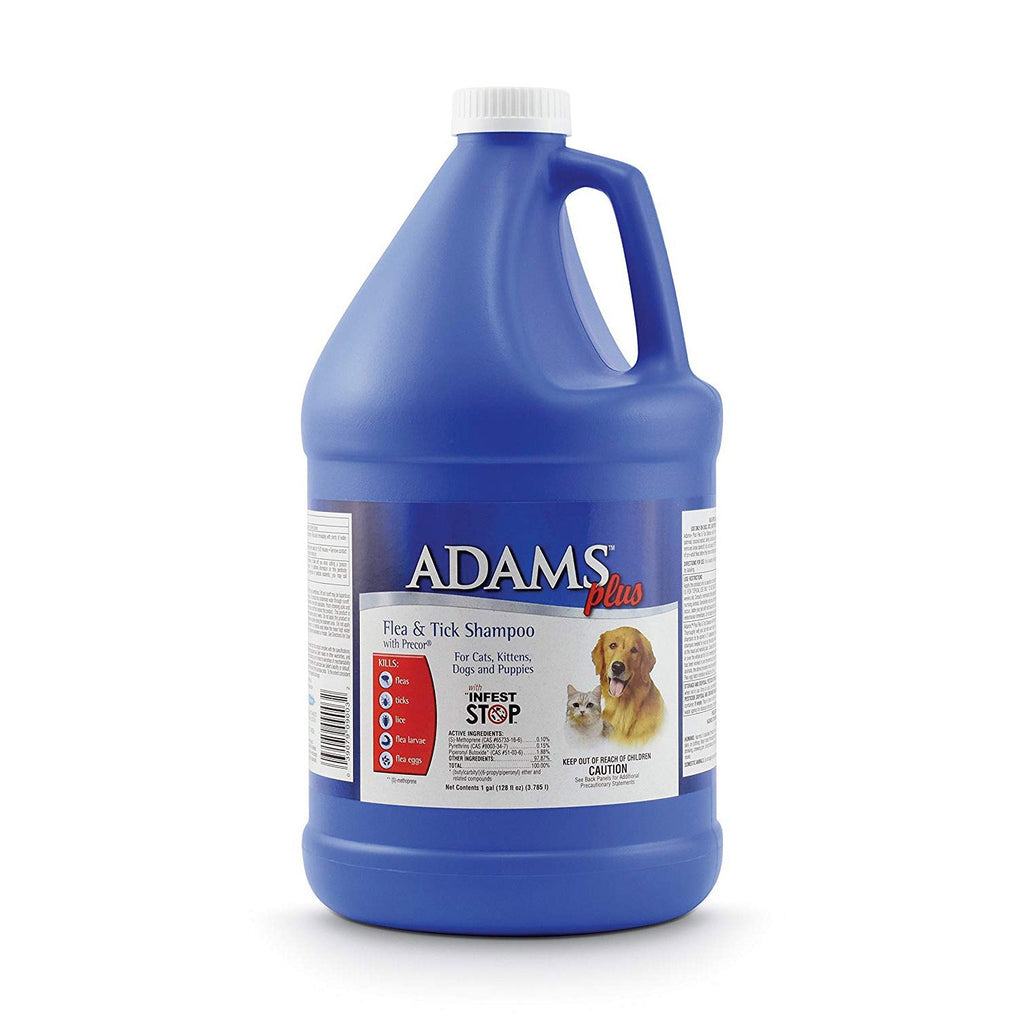 Adams Plus Flea and Tick Shampoo with Precor for Cats and Dogs Gallon