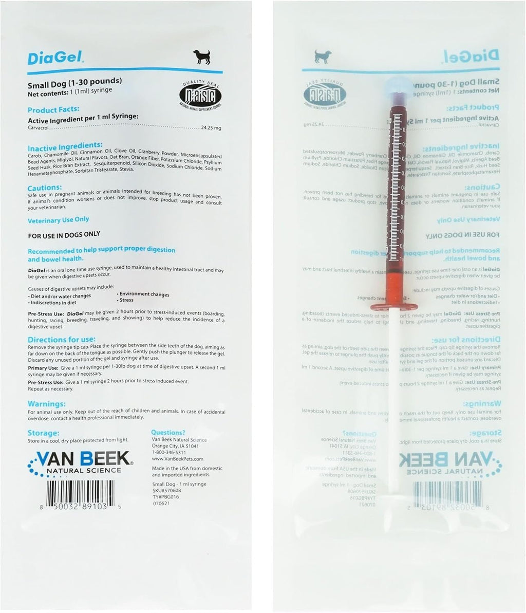 DiaGel Diarrhea Control Gel 1 ml Small Dogs Digestive Upset Loose Stool Relief