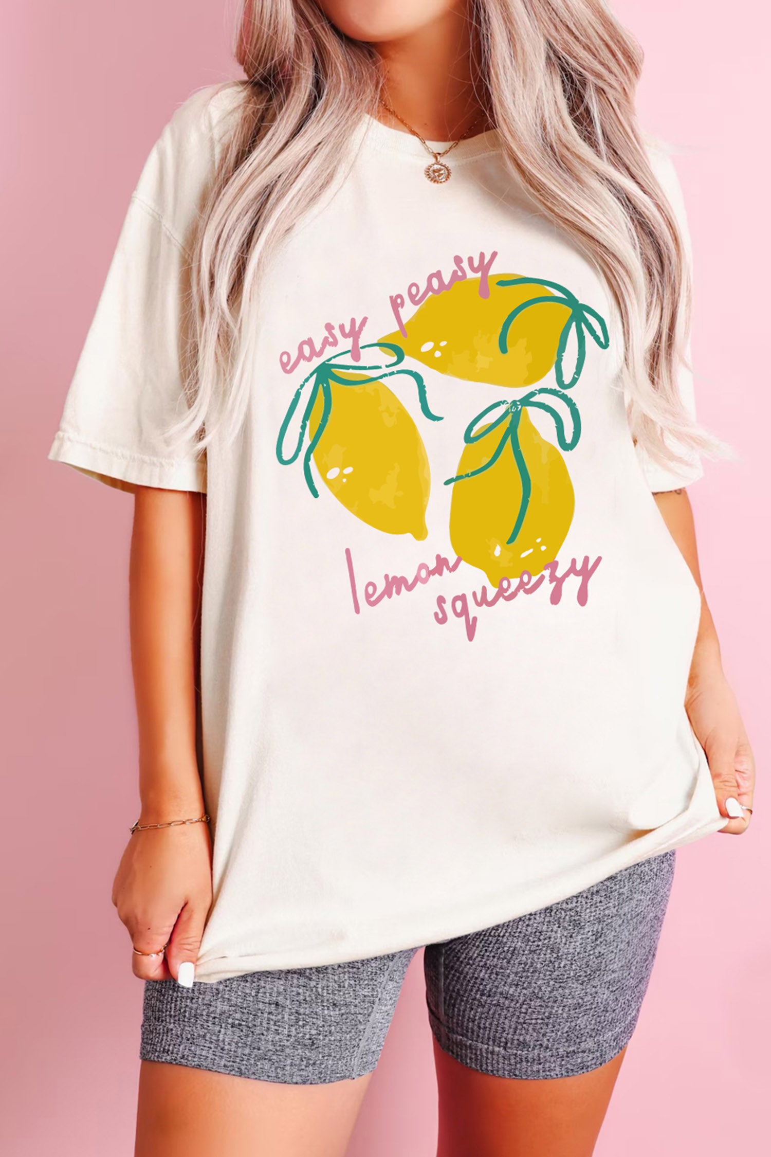 White Easy Peasy Lemon Squeezy Graphic Tee