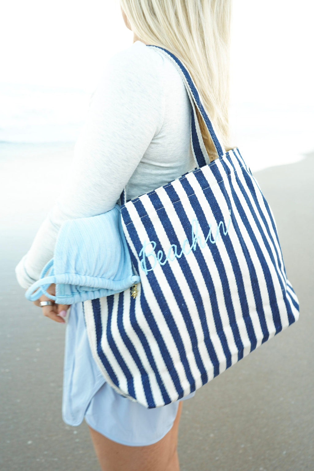 Harbor Canvas Striped Tote