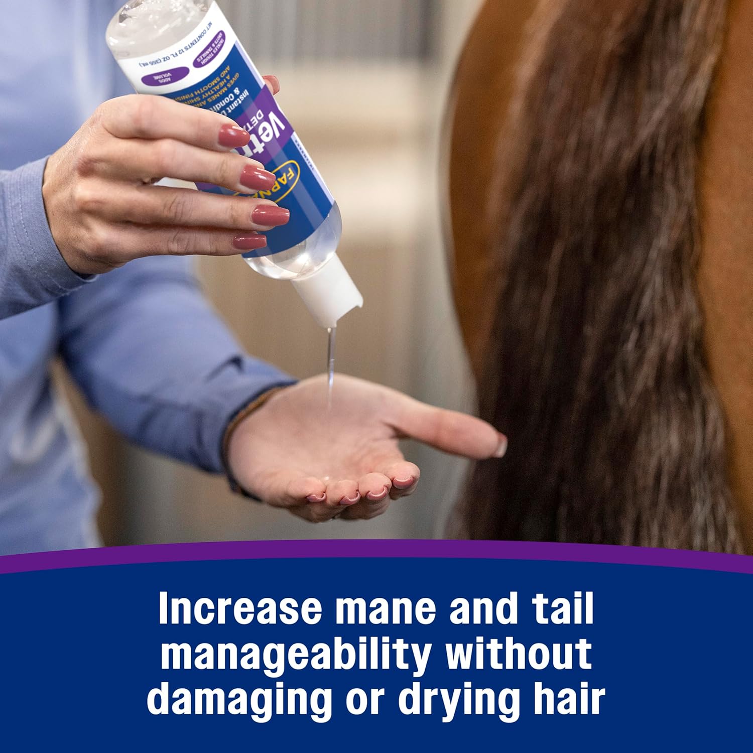 Farnam Vetrolin Instant Detangler & Conditioner Healthy Horses Mane and Tail 12 oz.