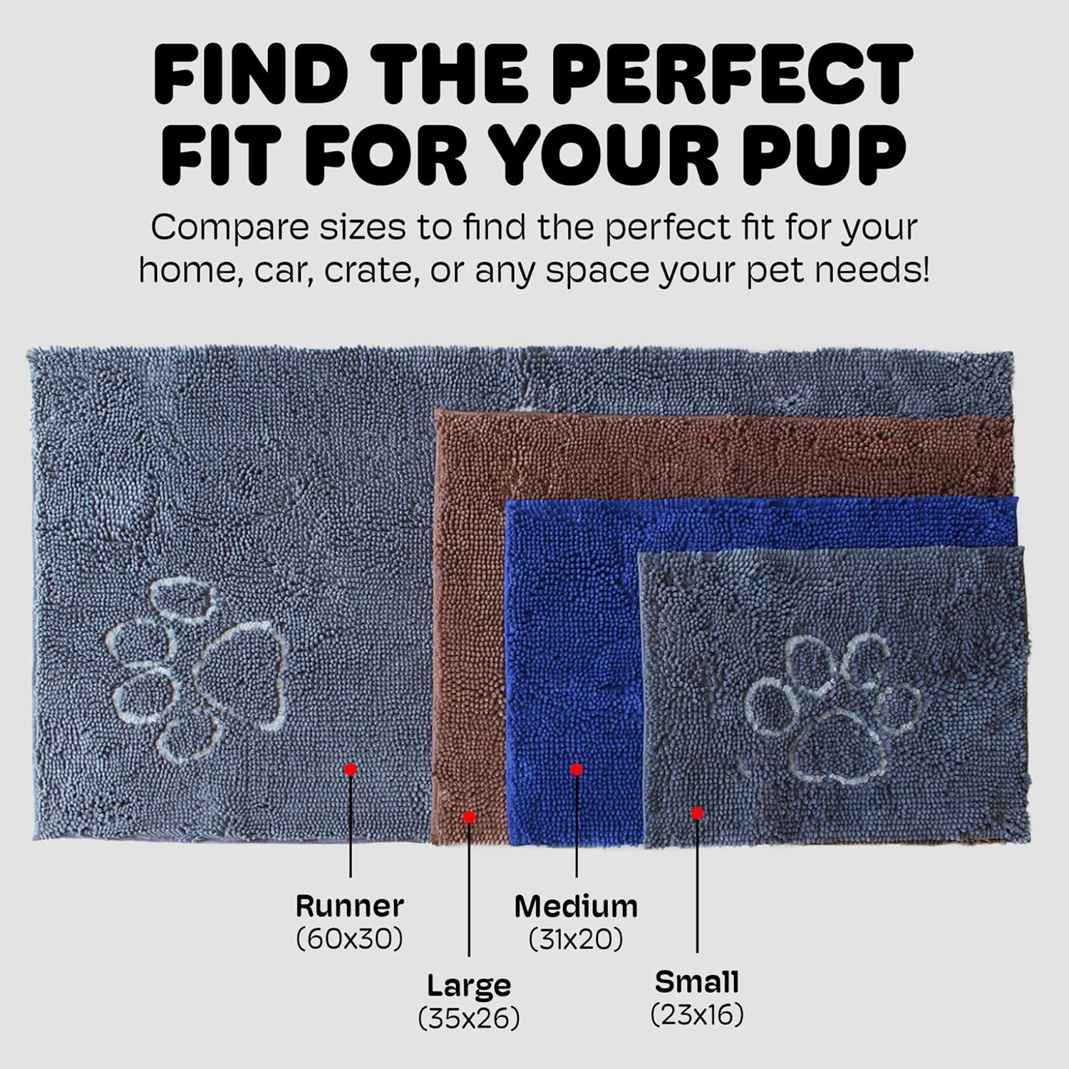 DGS Dirty Dog Doormat Runner Microfiber Mud & Water Trapping Floor Mat