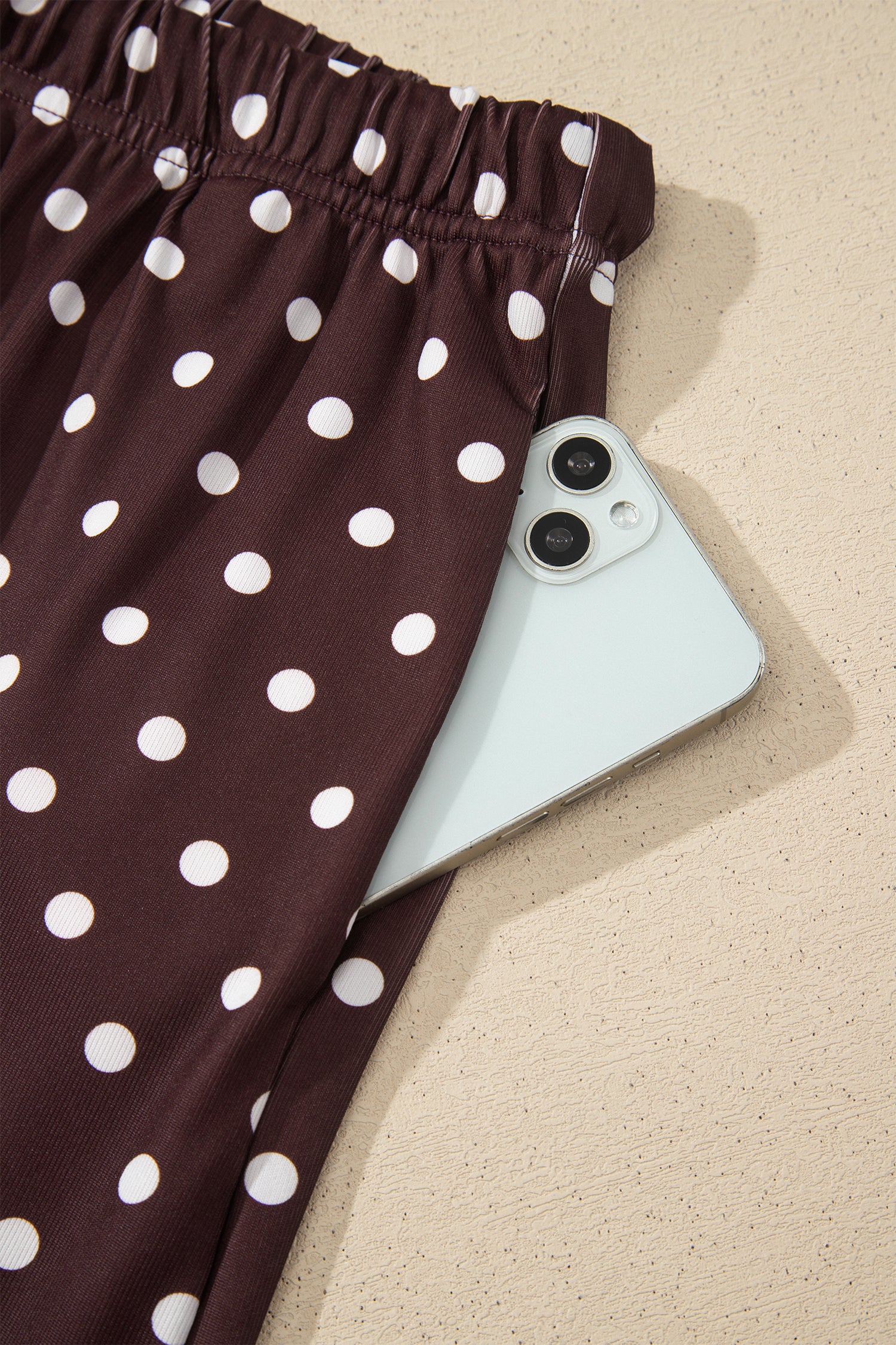 Pink Polka Dot Halter Tank Drawstring Elastic Waist Short Set