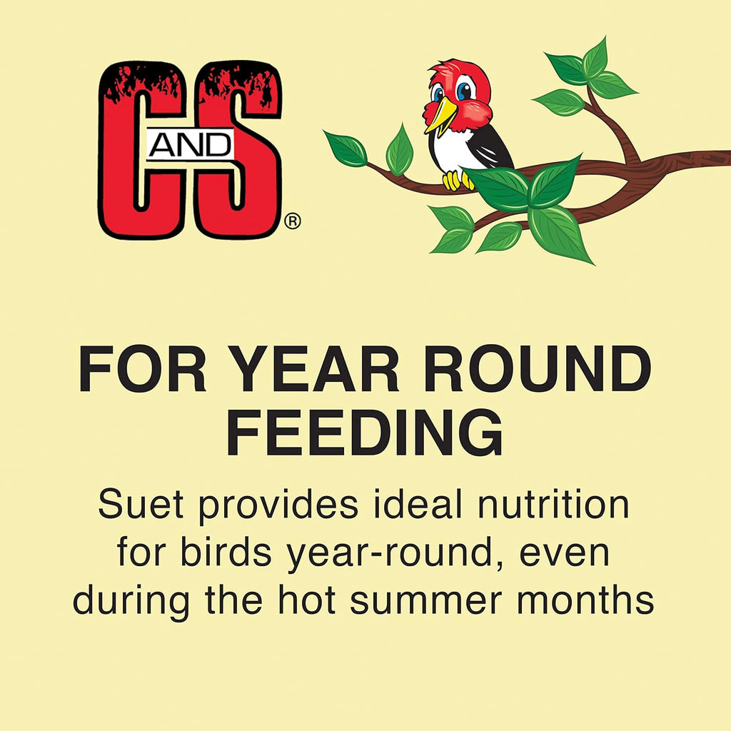 C&S Wild Bird Suet Seed Treat 11 oz Premium Suet Cake Year-Round Feeding