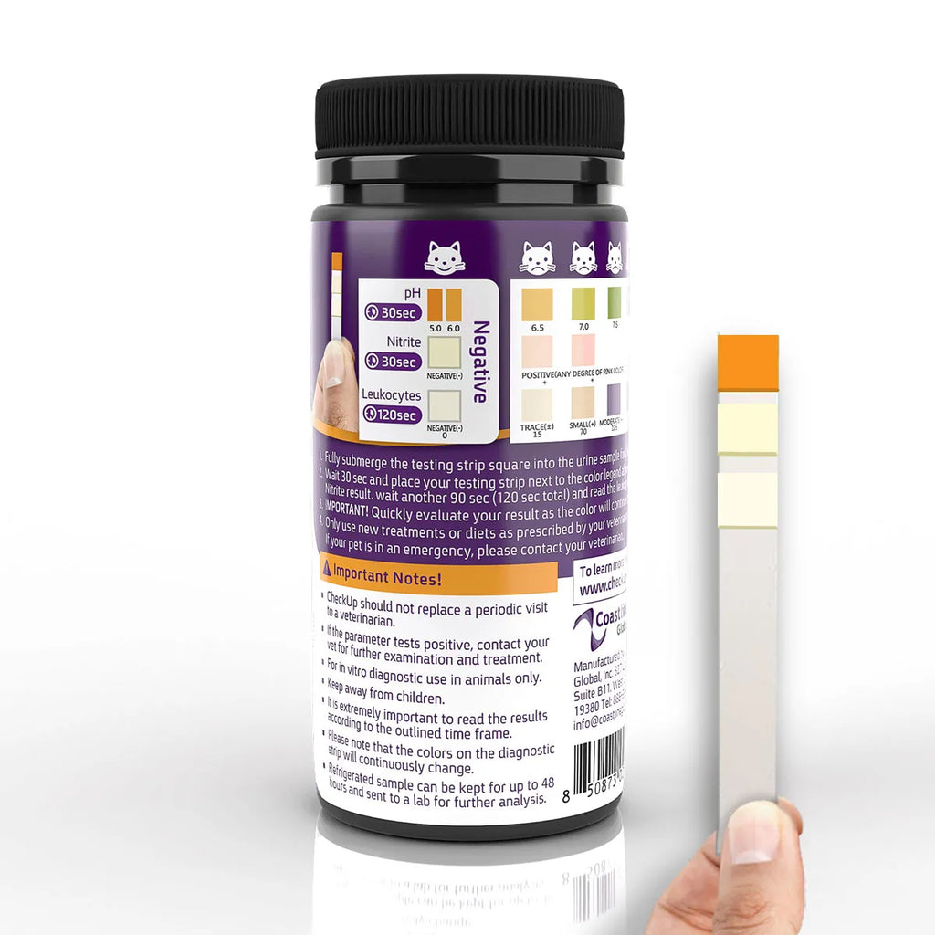 Coastline Global CheckUp UTI Urine Test Strips for Dogs & Cats 50ct