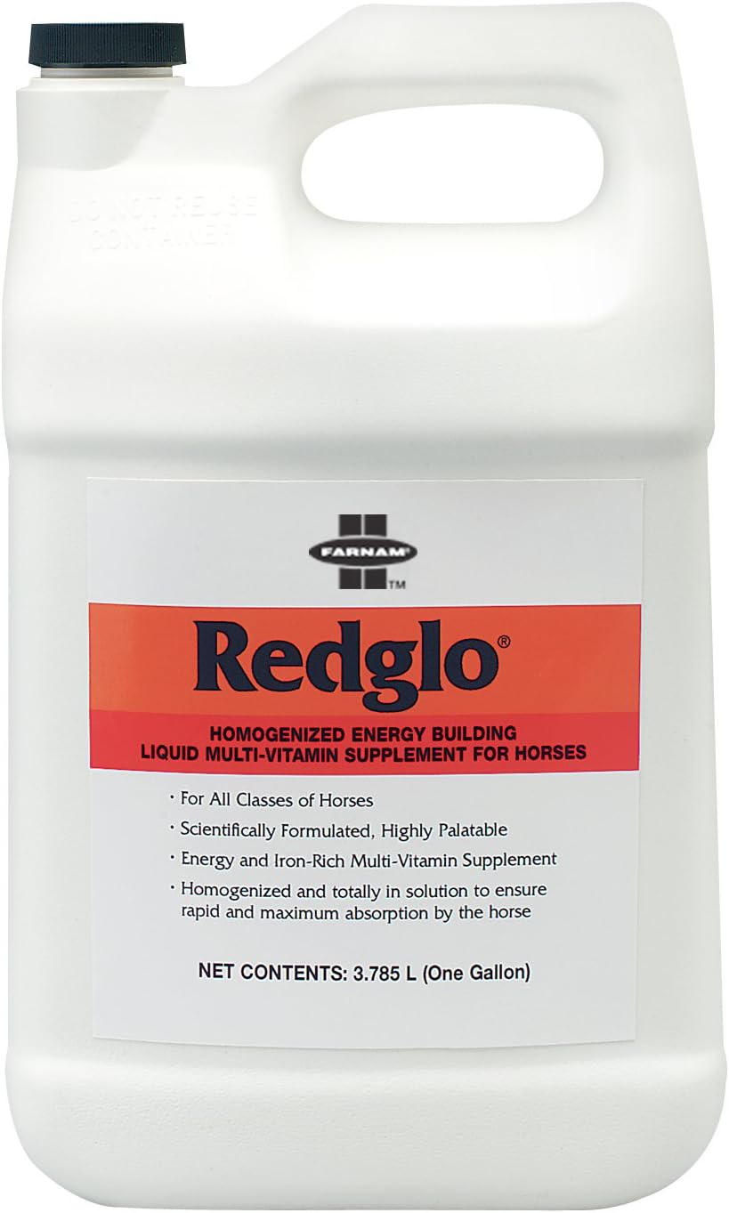 Farnam Redglo Liquid Multi-Vitamin Energy and Iron Boost for Horses 1 Gallon