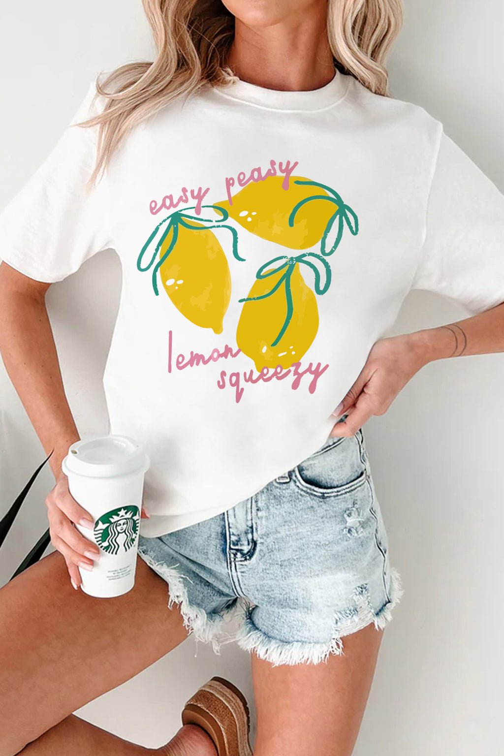 White Easy Peasy Lemon Squeezy Graphic Tee
