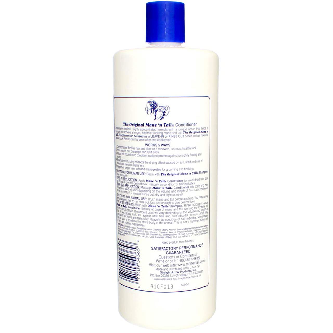 Mane 'n Tail Conditioner 32oz. Thicker Healthier Horse Hair Growth Detangler