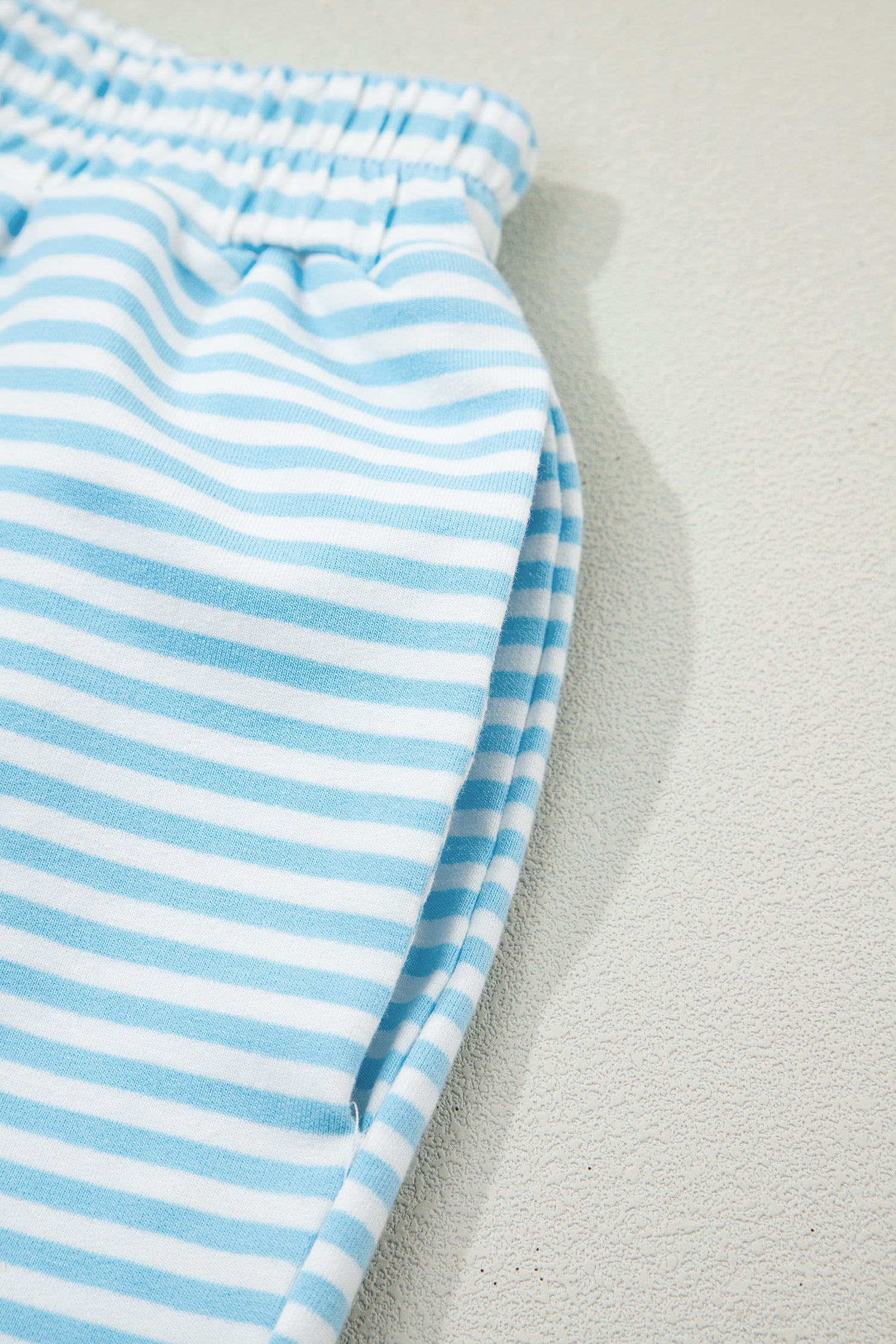 Pink Stripe Oversize Mock Neck Sweatshirt and Shorts Set