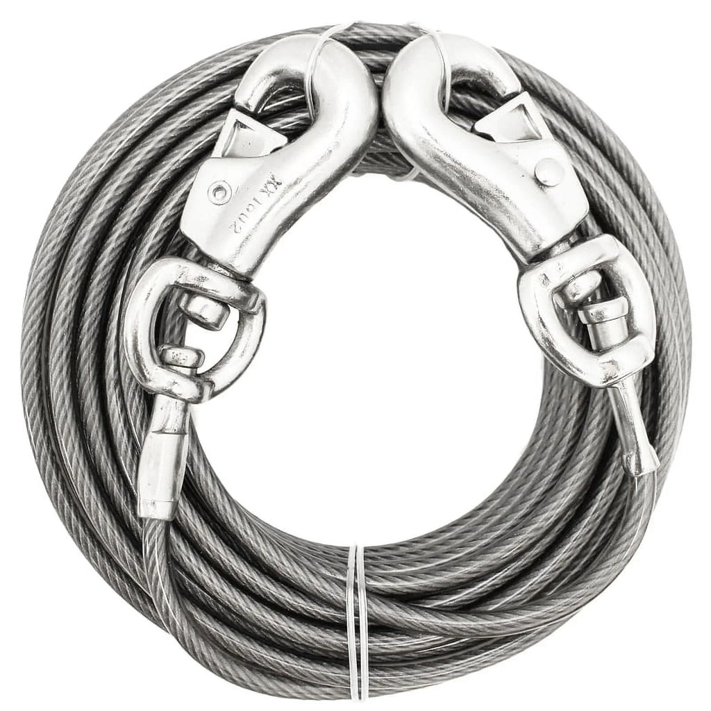 Boss Pet Super Beast XXL Dog Twin-Swivel Vinyl Coated Tie-Outs 30ft Up 250lbs