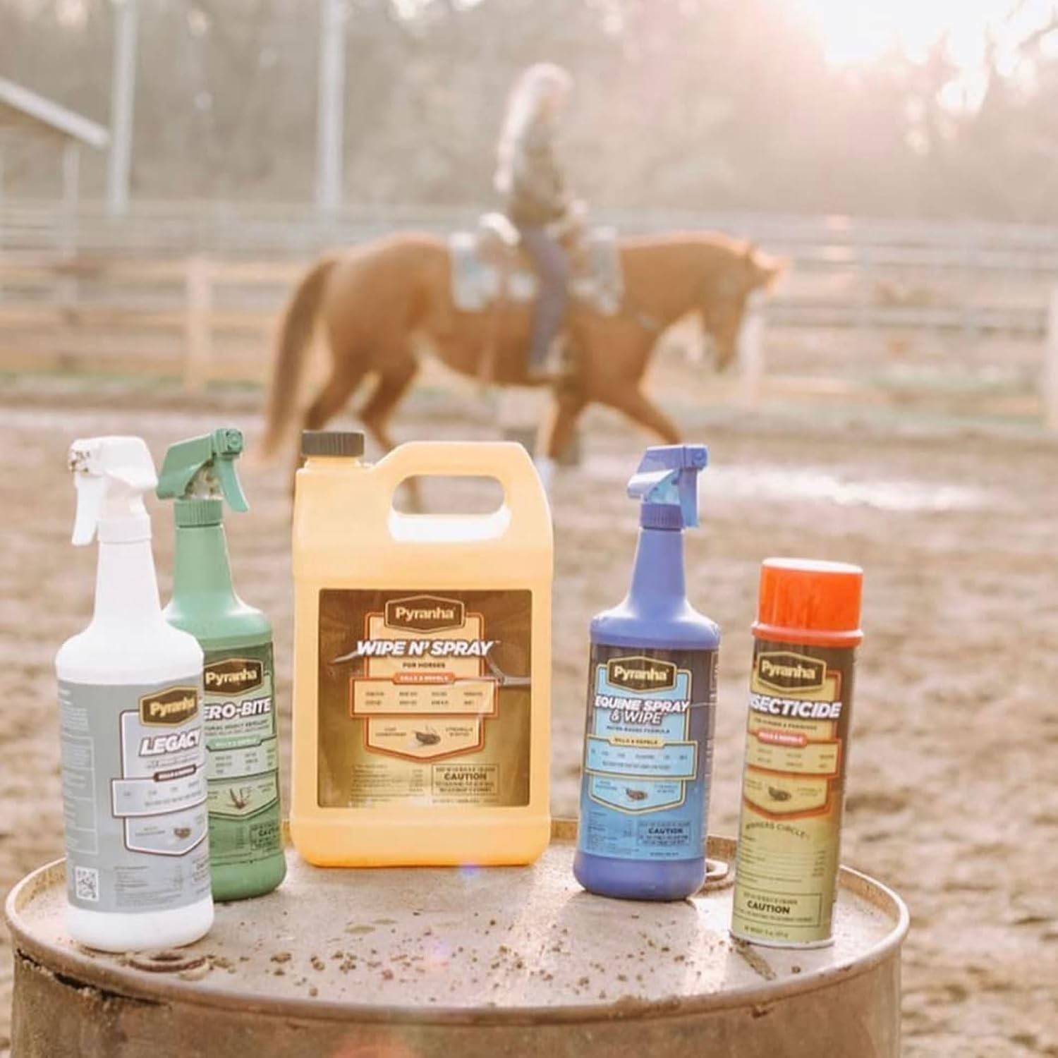 Cat Pyranha Horse Wipe N' Spray Rtu Citronella Equine Fly Protection 1 Gallon