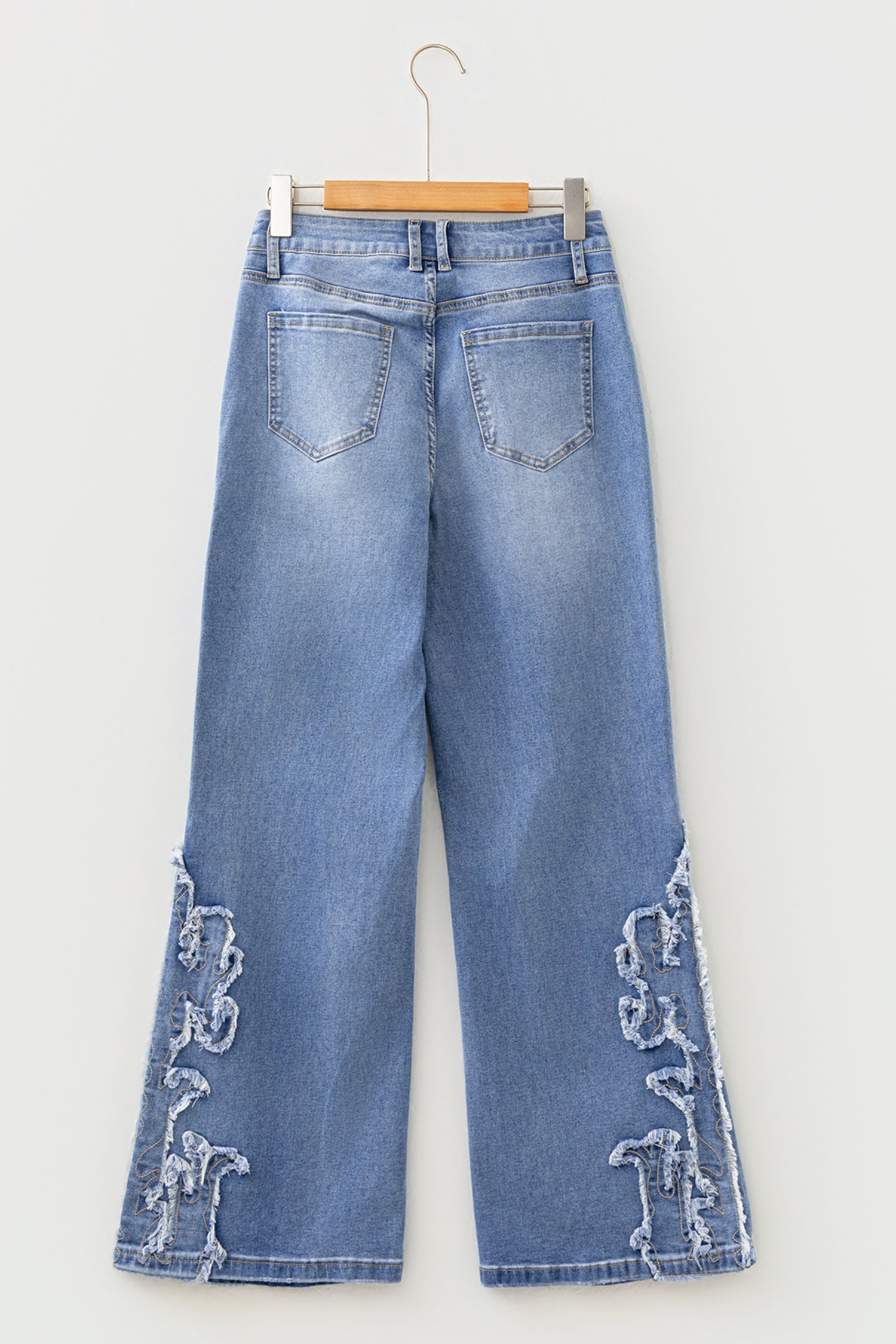Ashleigh Blue Embroidered Western Print Flare Leg Full Length Jeans