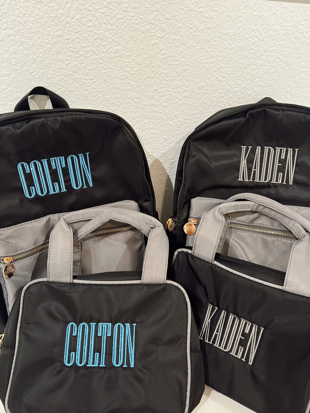 Black + Grey Colorblock Backpack PLAIN NO EMBROIDERY