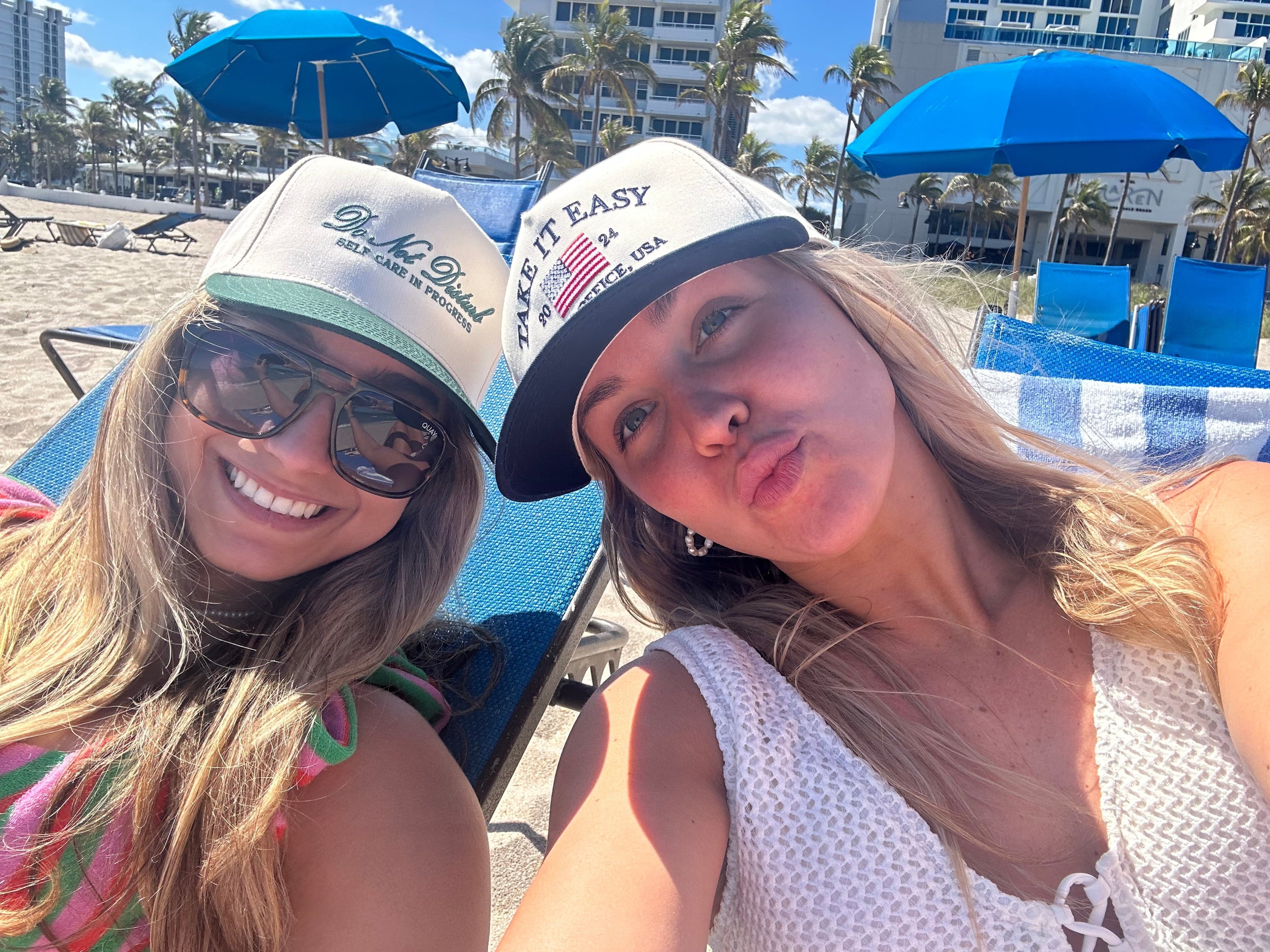 Take it Easy Navy Flag Vintage Trucker Hat