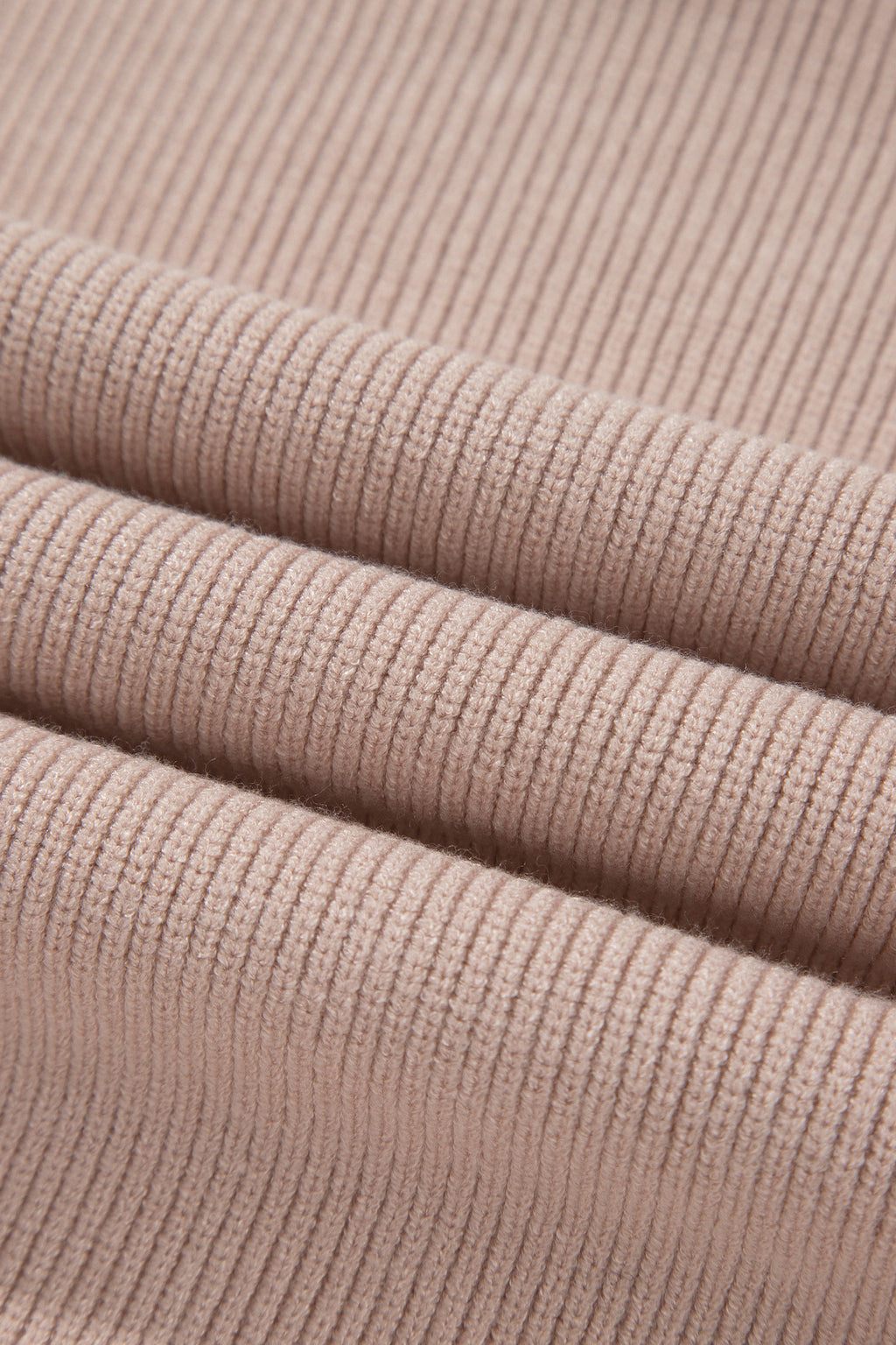 Light French Beige Sleeveless High Neck Knit Split Hem Shift Silhouette Wool Sweater Vest