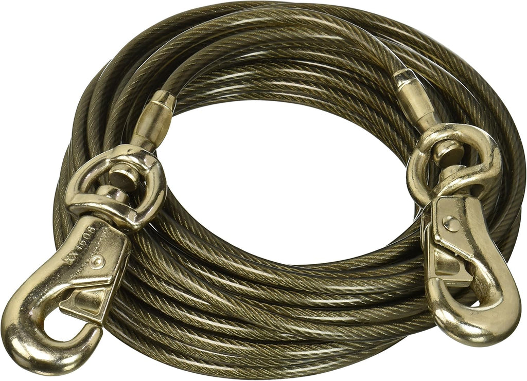 Boss Pet Super Beast XXL Dog Twin-Swivel Vinyl Coated Tie-Outs 20ft Up 250lbs
