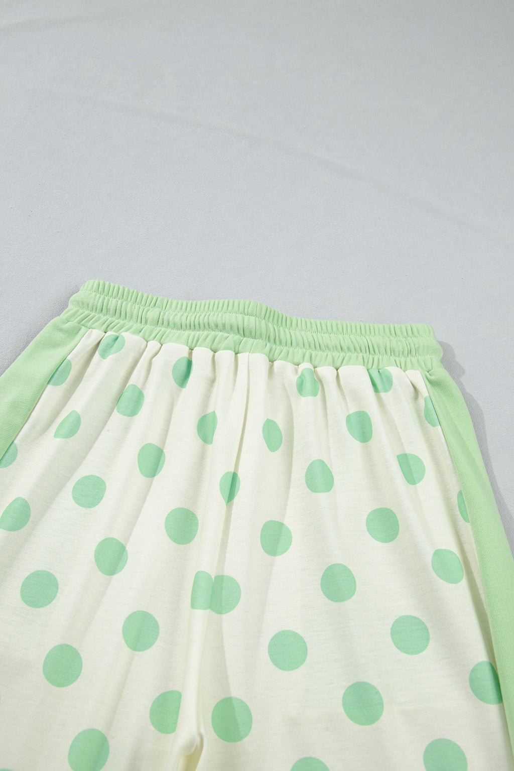 Pink Color Block Patchwork Polka Dot Wide Leg Pant Set