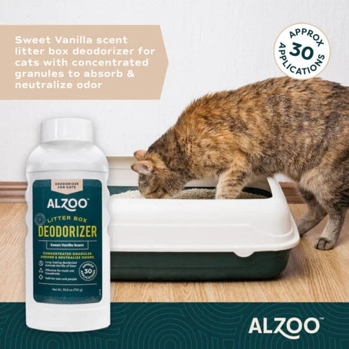 Alzoo Cat Litter Deodorizer Fragrant Sweet Vanilla Granules 26.6 oz.
