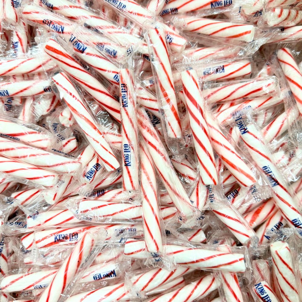 King Leo Soft Peppermint Sticks, Individually Wrapped, Bulk Value Bag