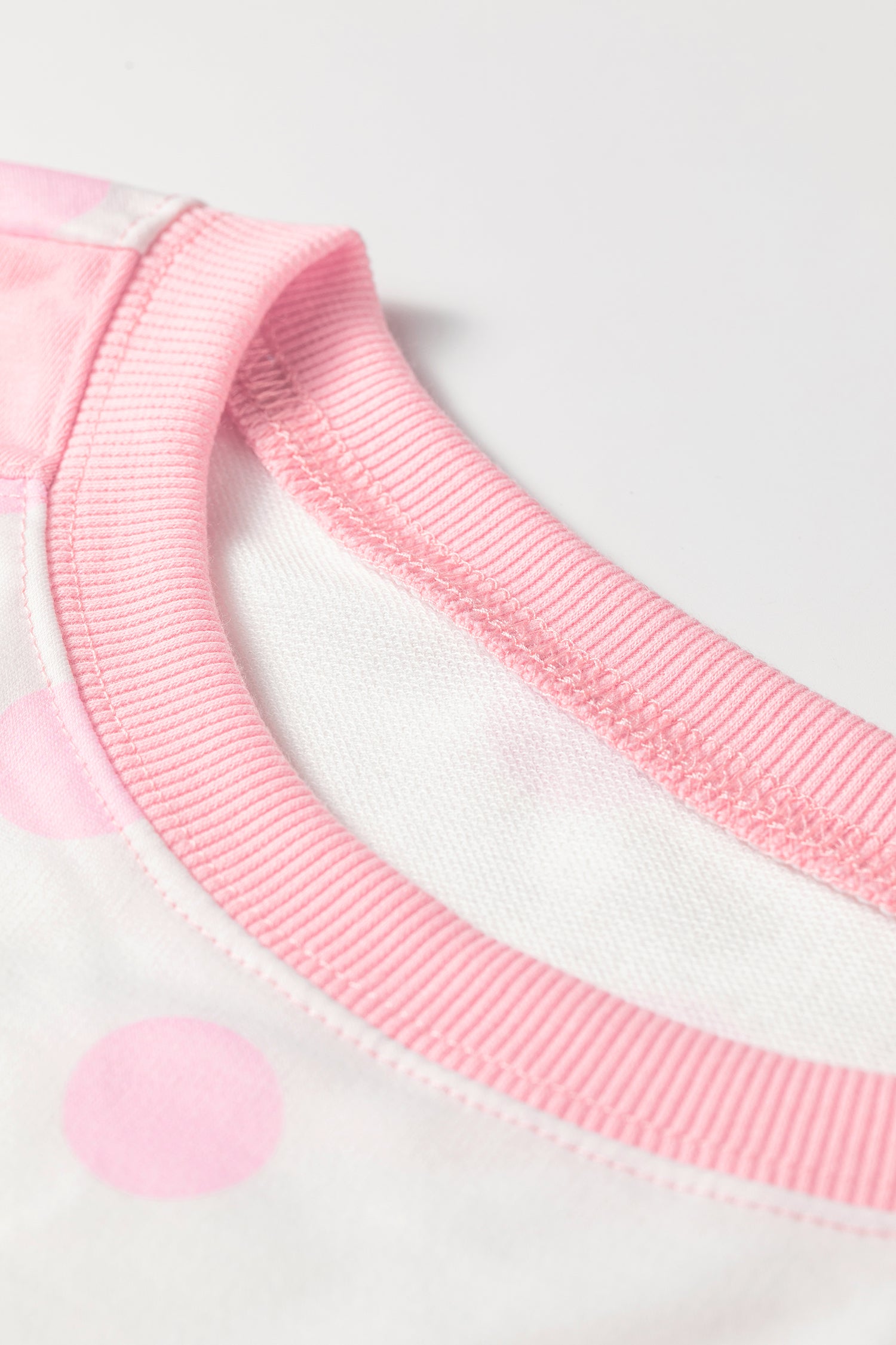 Pink Color Block Patchwork Polka Dot Wide Leg Pant Set
