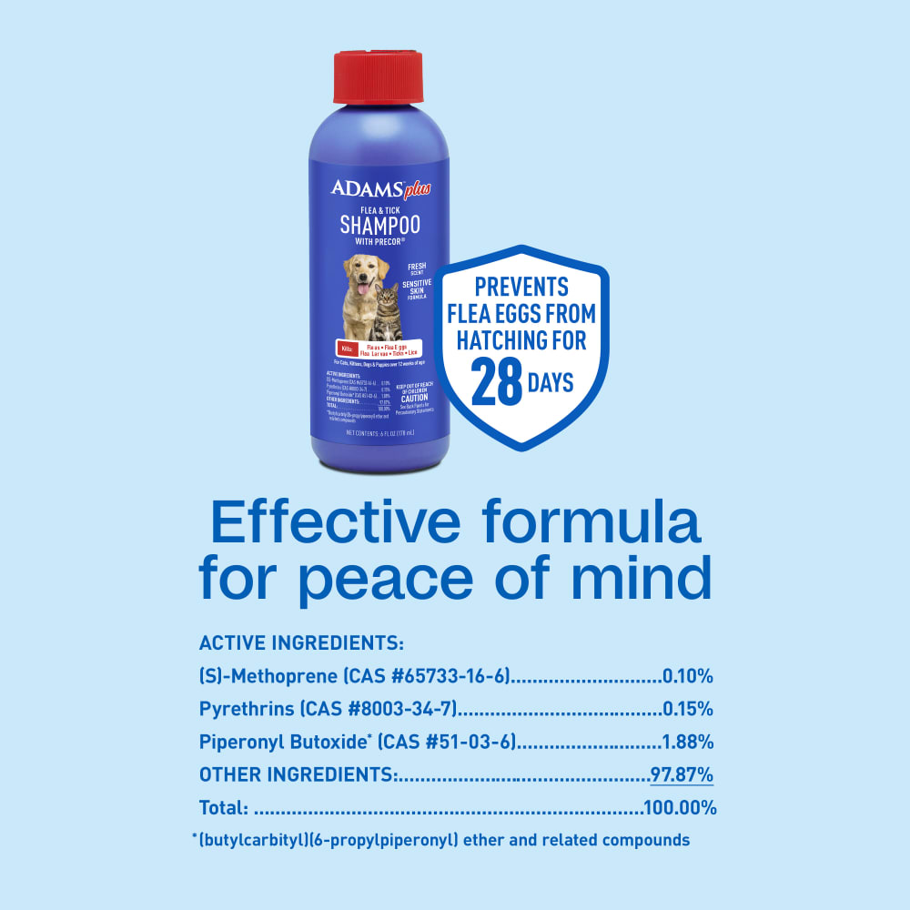 Adams Plus Flea and Tick Shampoo with Precor for Cats and Dogs Gallon