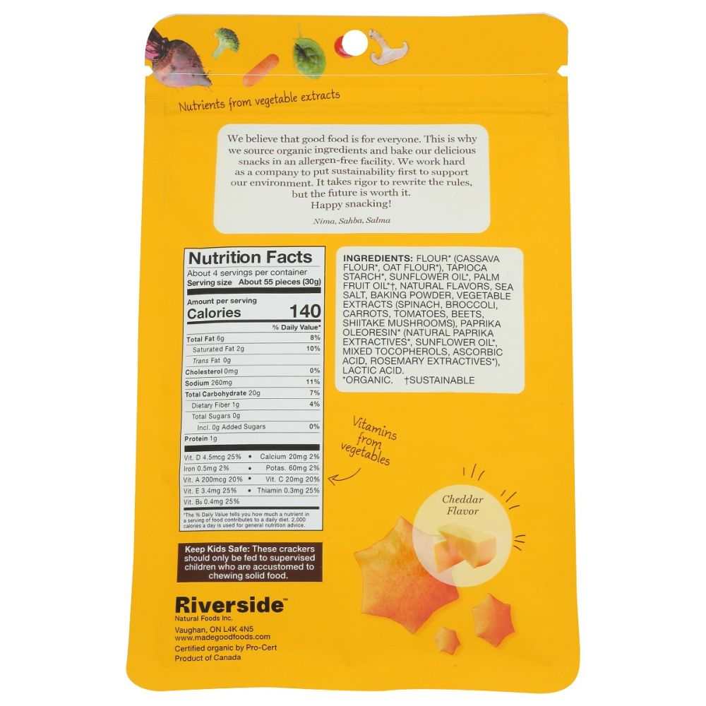 MADEGOOD Cracker Cheddar Org -Vegan,Organic & Gluten-Free Snack 4.25oz