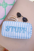 Striped Travel- Ready Cosmetic Bags