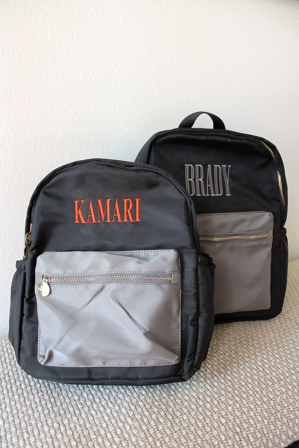 Black + Grey Colorblock Backpack PLAIN NO EMBROIDERY