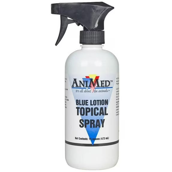 AniMed Blue Lotion Spray 16 oz – Multi-Animal Skin & Coat Care – Horses, Dogs, Livestock