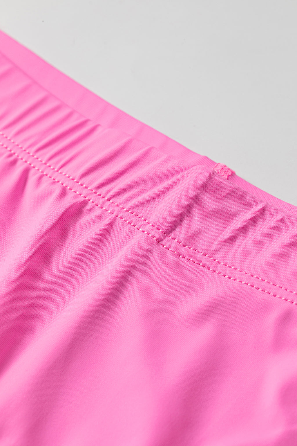Bright Pink Solid Color Tunic Tank Dress Athletic Shorts Two Piece Set