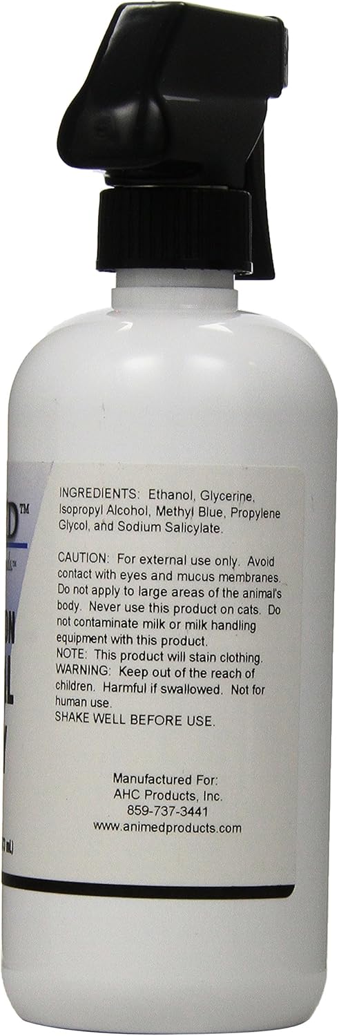 AniMed Blue Lotion Spray 16 oz – Multi-Animal Skin & Coat Care – Horses, Dogs, Livestock