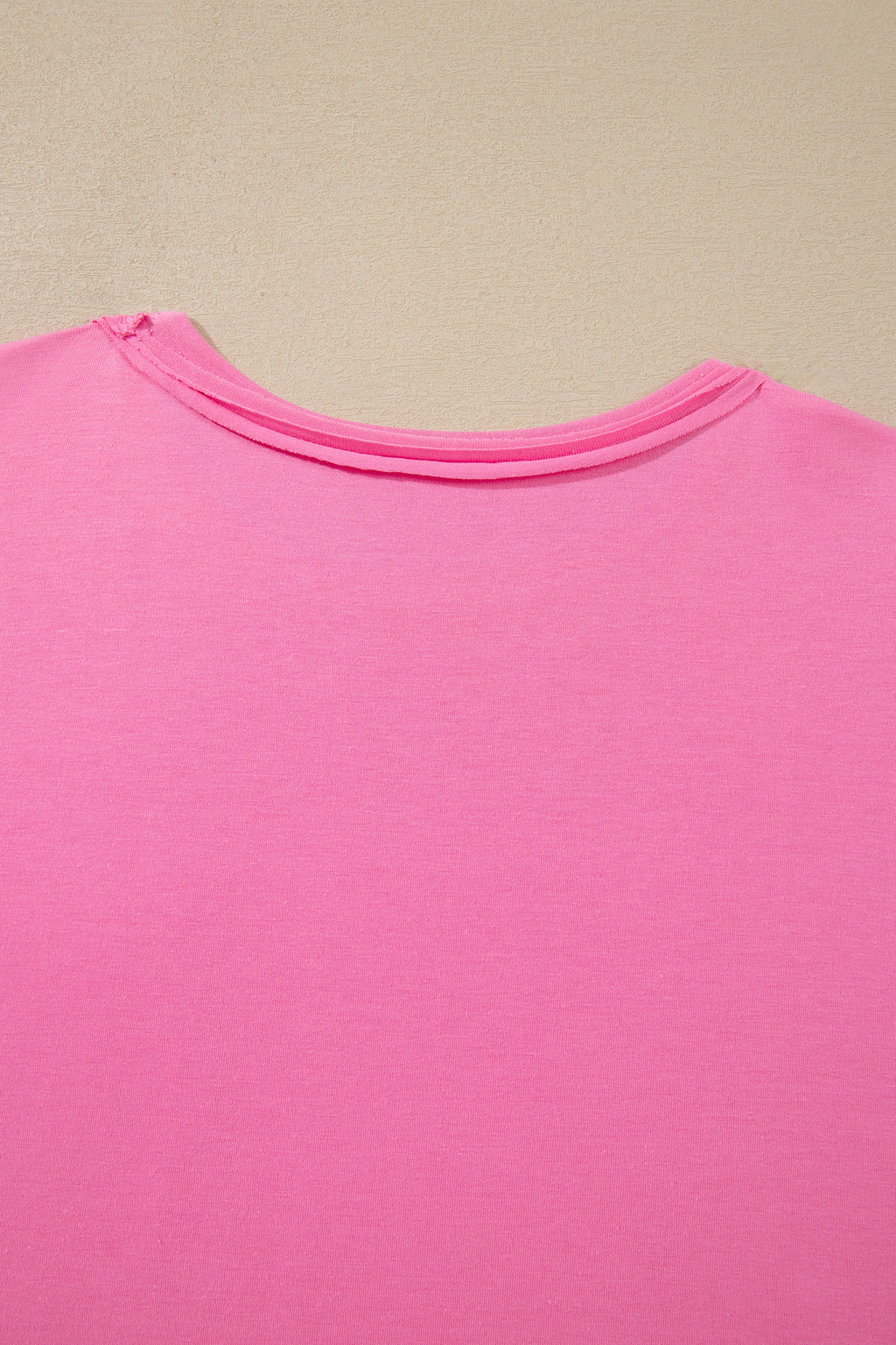 Strawberry Pink Raw Edge Patch Pocket Oversized Top and Shorts Set