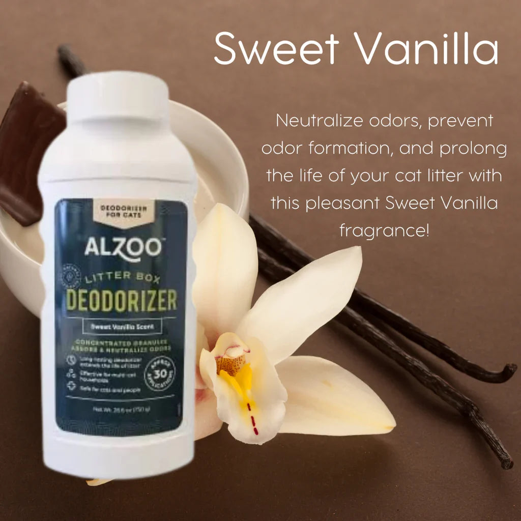 Alzoo Cat Litter Deodorizer Fragrant Sweet Vanilla Granules 26.6 oz.