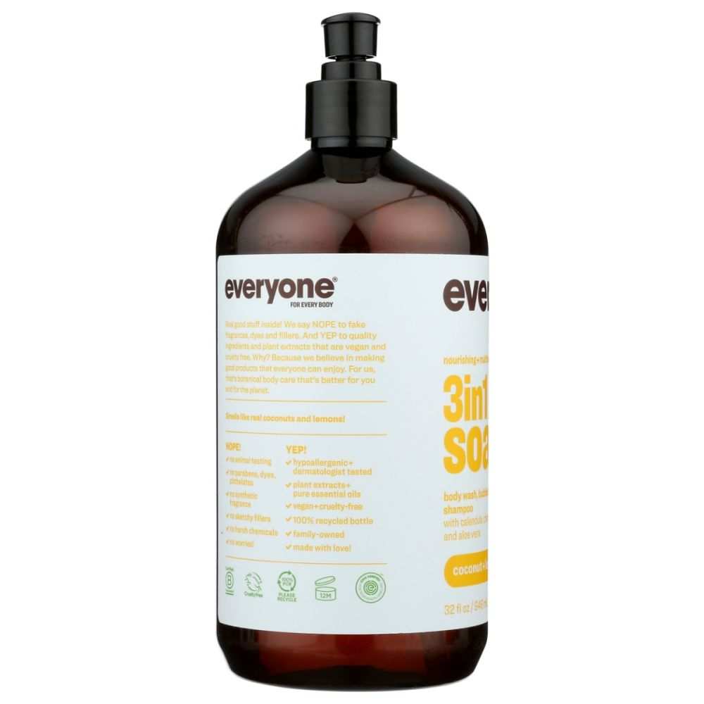 EVERYONE: Everyone 3-in-1 Coconut + Lemon Soap, 32 Oz