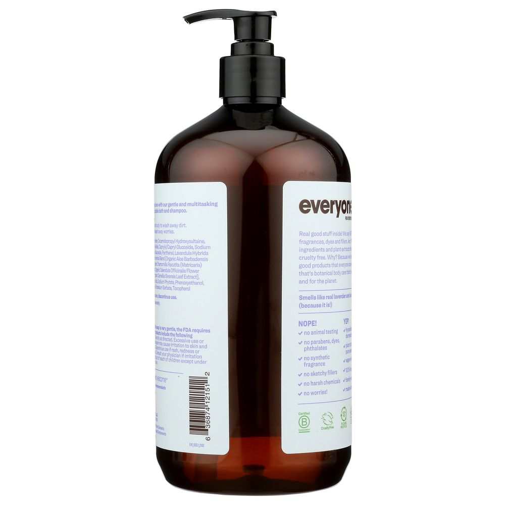 EVERYONE: Everyone 3in1 Lavender+Aloe Soap 32ozMulti-Purpose|Gentle