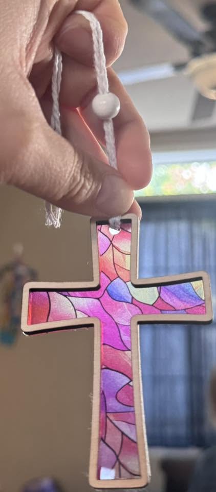 Stained Glass Wooden Cross
