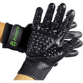 HandsOn Pet Grooming Gloves Gentle Brush for Cats Dogs Horses Black Medium Size