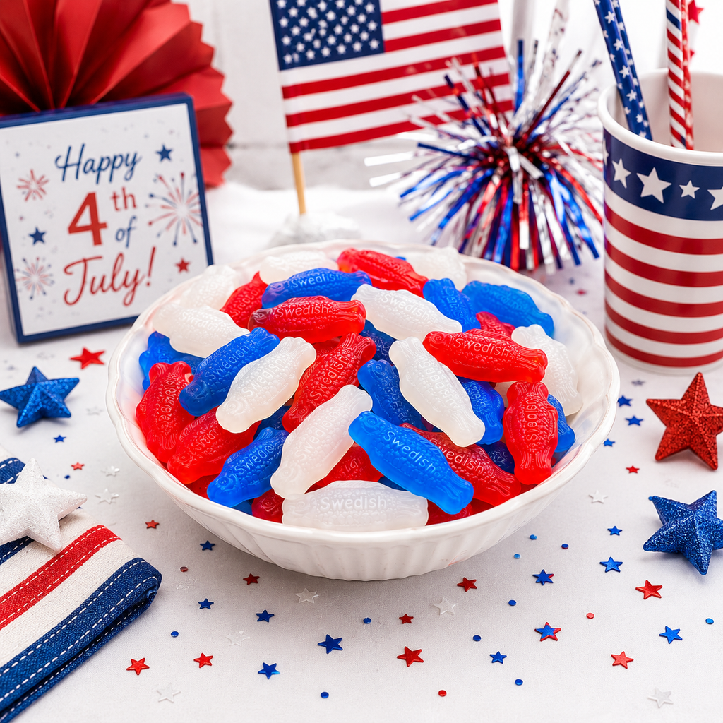 Swedish Fish Mini – Red White Blue – Bulk Value Bag