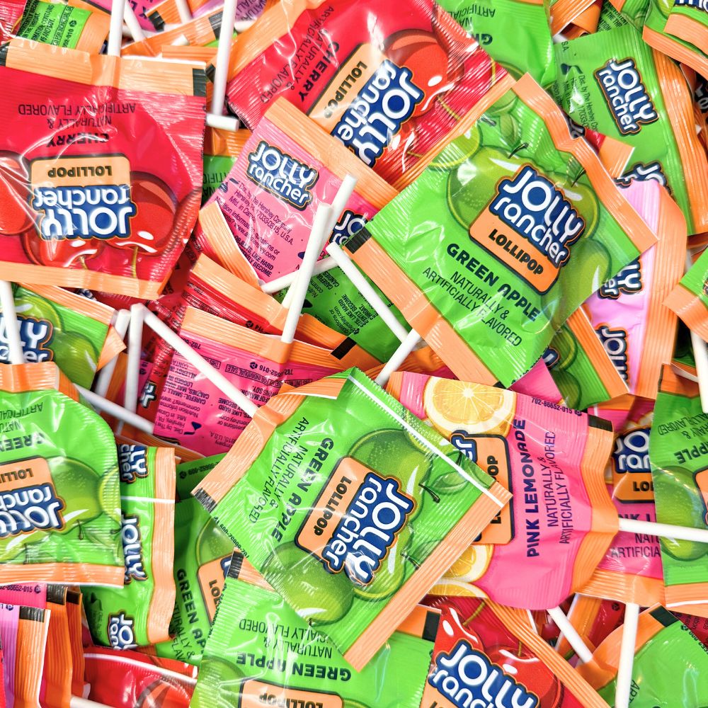Jolly Rancher Flat Lollipops – Assorted Flavors – Bulk Value Bag