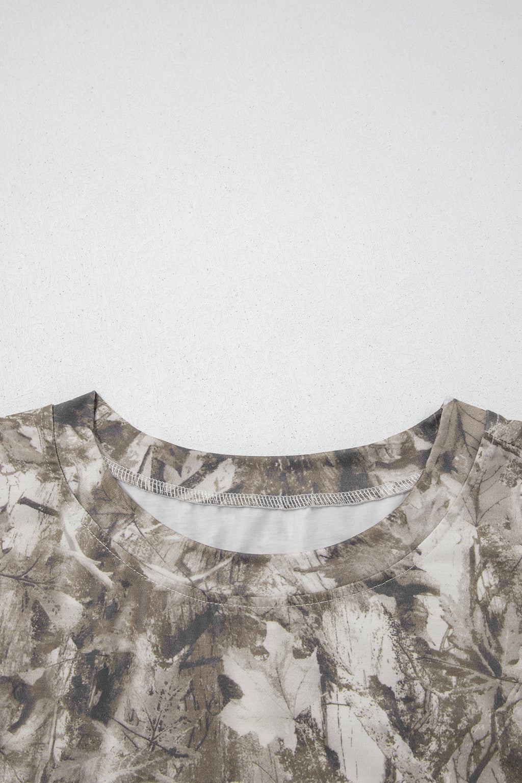 Khaki Plus Size Woodland Camouflage Print T Shirt