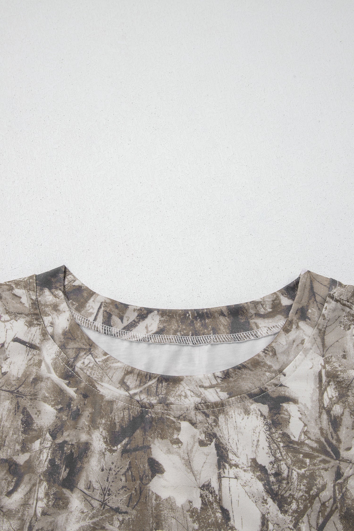 Khaki Plus Size Woodland Camouflage Print T Shirt