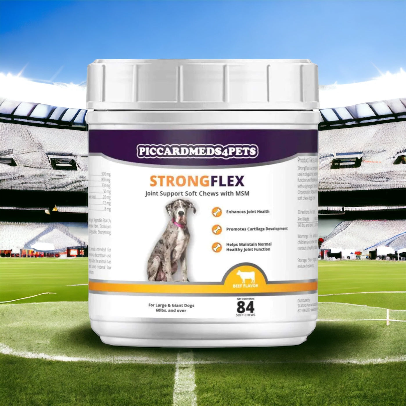 Piccardmeds4pets StrongFlex Joint Support Large Dogs 84ct + FREE Bandana!