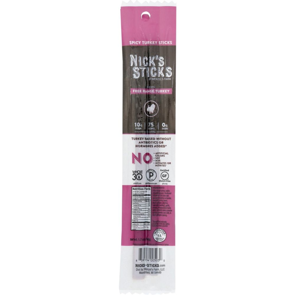 NICKS STICKS: Free Range Spicy Turkey Snack Sticks, 1.7 oz